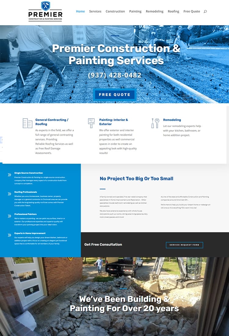 Premier Construction Website